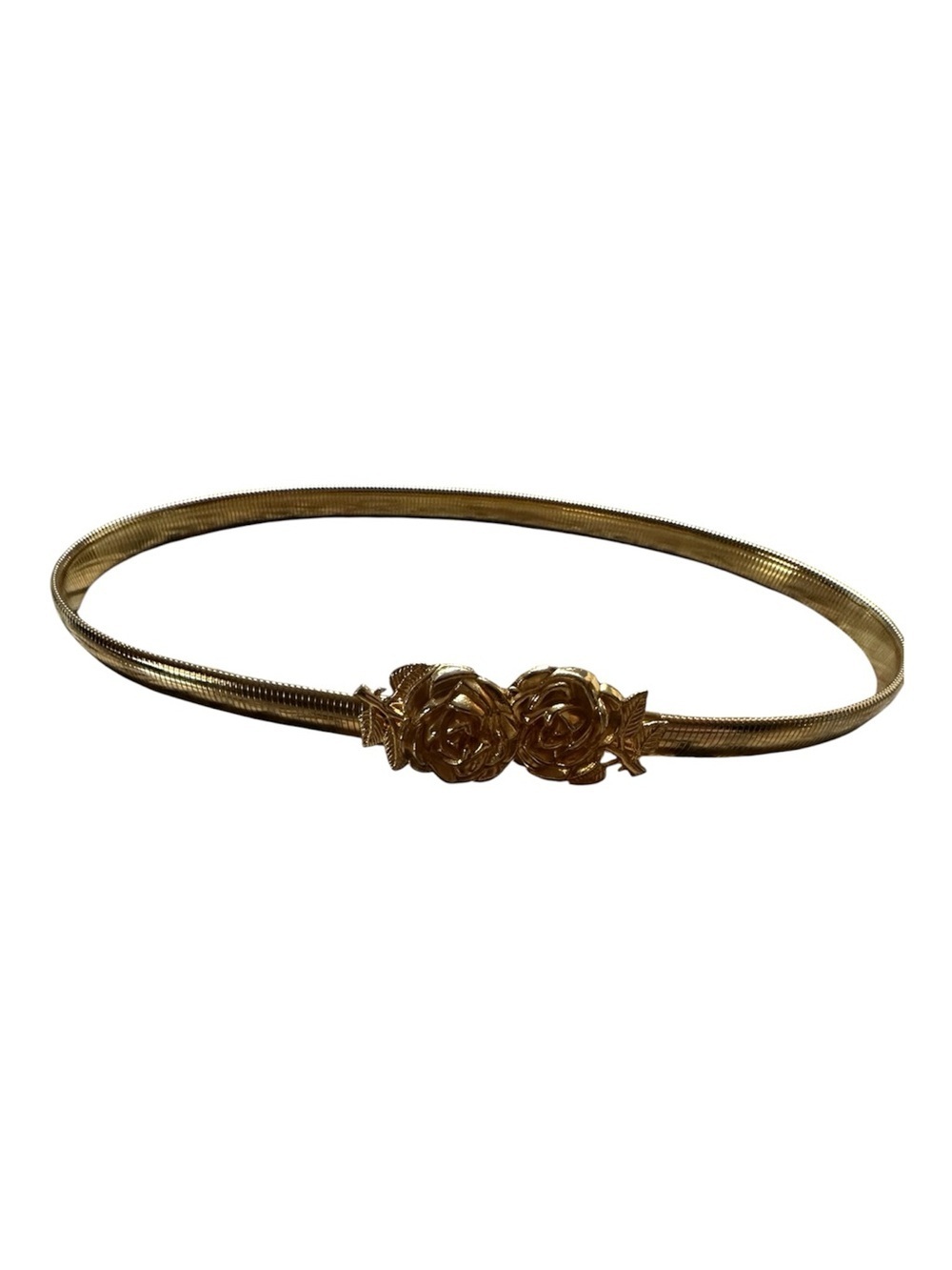 Gold Floral Rose Buckle Waist Belt - Women Accessories